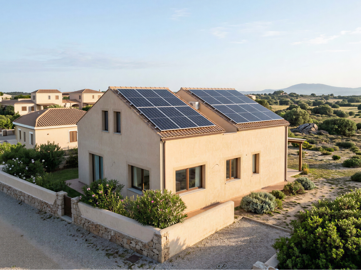 Dettaglio pannelli fotovoltaici ad alta efficienza